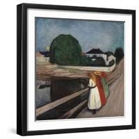 Girls On The Bridge 1901-Edvard Munch-Framed Giclee Print