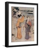 Girls on the Seashore, c17th century, (1914)-Torii Kiyonaga-Framed Giclee Print