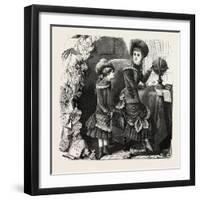 Girls' Outdoor Costumes, Fashion, 1882-null-Framed Giclee Print