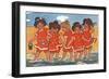 Girls Padding in the Sea-Hilda Dix Sandford-Framed Art Print