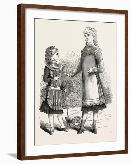 Girls' Pinafores, 1882, Fashion-null-Framed Giclee Print