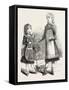 Girls' Pinafores, 1882, Fashion-null-Framed Stretched Canvas