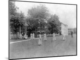 Girls Play Croquet at Carlisle Indian School Photograph - Carlisle, PA-Lantern Press-Mounted Art Print