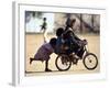 Girls Play on a Bike in Jammu, India-null-Framed Photographic Print