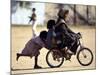 Girls Play on a Bike in Jammu, India-null-Mounted Photographic Print