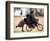Girls Play on a Bike in Jammu, India-null-Framed Photographic Print