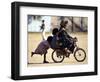 Girls Play on a Bike in Jammu, India-null-Framed Photographic Print