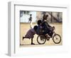 Girls Play on a Bike in Jammu, India-null-Framed Photographic Print