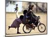 Girls Play on a Bike in Jammu, India-null-Mounted Photographic Print