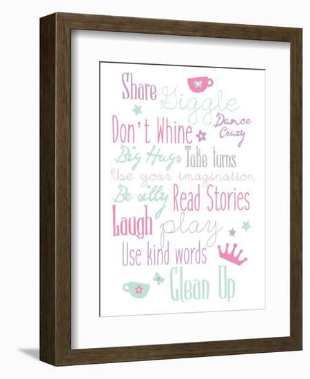 Girls Play Room Rules-Jace Grey-Framed Art Print