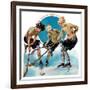 "Girls Playing Ice Hockey,"February 23, 1929-Blanche Greer-Framed Giclee Print