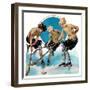"Girls Playing Ice Hockey,"February 23, 1929-Blanche Greer-Framed Premium Giclee Print