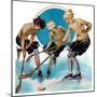 "Girls Playing Ice Hockey,"February 23, 1929-Blanche Greer-Mounted Premium Giclee Print