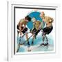 "Girls Playing Ice Hockey,"February 23, 1929-Blanche Greer-Framed Giclee Print