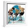 "Girls Playing Ice Hockey,"February 23, 1929-Blanche Greer-Framed Giclee Print