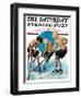 "Girls Playing Ice Hockey," Saturday Evening Post Cover, February 23, 1929-Blanche Greer-Framed Giclee Print