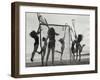 Girls Playing La Crosse on Beach-null-Framed Photographic Print