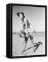 Girls Playing Leapfrog on Beach-Philip Gendreau-Framed Stretched Canvas