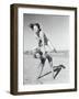 Girls Playing Leapfrog on Beach-Philip Gendreau-Framed Photographic Print
