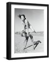 Girls Playing Leapfrog on Beach-Philip Gendreau-Framed Photographic Print