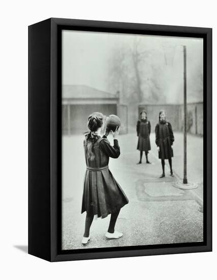 Girls Playing Netball, Chelsea Secondary School (Hortensia Road School), London, 1911-null-Framed Stretched Canvas