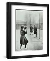 Girls Playing Netball, Chelsea Secondary School (Hortensia Road School), London, 1911-null-Framed Premium Photographic Print