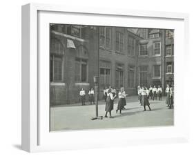 Girls Playing Netball in the Playground, William Street Girls School, London, 1908-null-Framed Premium Photographic Print