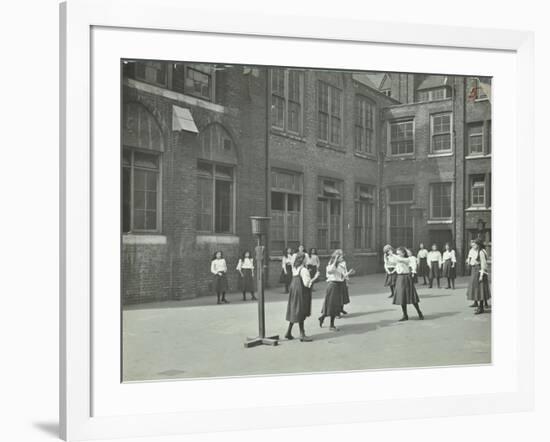 Girls Playing Netball in the Playground, William Street Girls School, London, 1908-null-Framed Photographic Print