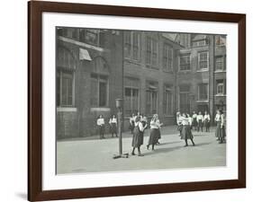 Girls Playing Netball in the Playground, William Street Girls School, London, 1908-null-Framed Photographic Print