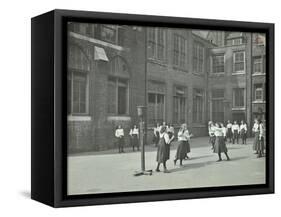 Girls Playing Netball in the Playground, William Street Girls School, London, 1908-null-Framed Stretched Canvas