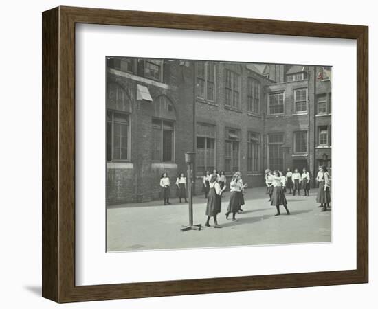 Girls Playing Netball in the Playground, William Street Girls School, London, 1908-null-Framed Photographic Print