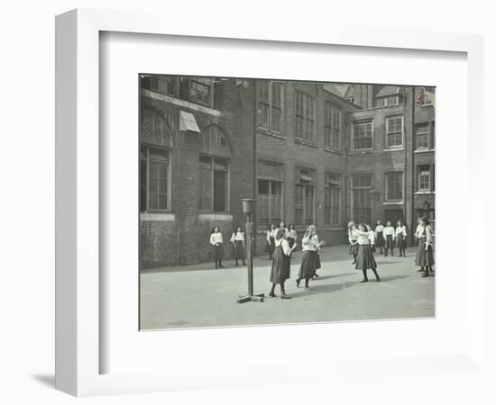 Girls Playing Netball in the Playground, William Street Girls School, London, 1908-null-Framed Photographic Print