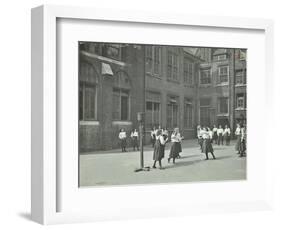 Girls Playing Netball in the Playground, William Street Girls School, London, 1908-null-Framed Photographic Print