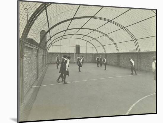 Girls Playing Netball on a Roof Playground, Barrett Street Trade School, London, 1927-null-Mounted Premium Photographic Print