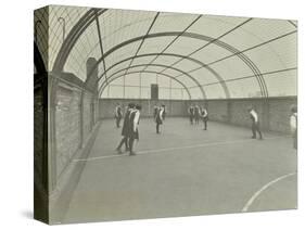 Girls Playing Netball on a Roof Playground, Barrett Street Trade School, London, 1927-null-Stretched Canvas