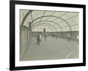 Girls Playing Netball on a Roof Playground, Barrett Street Trade School, London, 1927-null-Framed Photographic Print