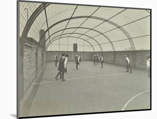 Girls Playing Netball on a Roof Playground, Barrett Street Trade School, London, 1927-null-Mounted Photographic Print