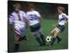 Girls Playing Soccer on a Field-null-Stretched Canvas