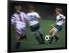 Girls Playing Soccer on a Field-null-Framed Photographic Print