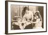 Girls Playing Tea Party-null-Framed Art Print