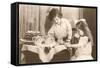 Girls Playing Tea Party-null-Framed Stretched Canvas