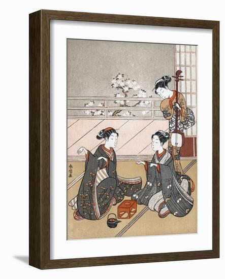 Girls Playing the Game of Ken, C1745-1770-Suzuki Harunobu-Framed Giclee Print