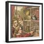 Girls Playing with a Dolls House-English School-Framed Giclee Print