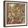 Girls Playing with a Dolls House-English School-Framed Giclee Print