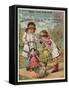 Girls Playing with Dolls-null-Framed Stretched Canvas