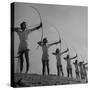 Girls Practicing Archery-John Florea-Stretched Canvas