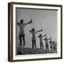 Girls Practicing Archery-John Florea-Framed Photographic Print