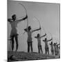 Girls Practicing Archery-John Florea-Mounted Photographic Print
