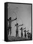 Girls Practicing Archery-null-Framed Stretched Canvas