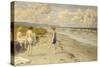 Girls Preparing to Bathe on a Beach-Paul Fischer-Stretched Canvas